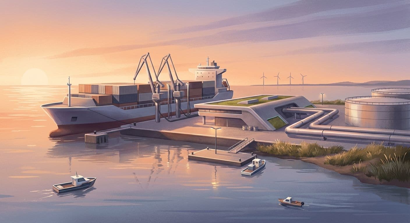 Alternative marine fuel infrastructure at a terminal.