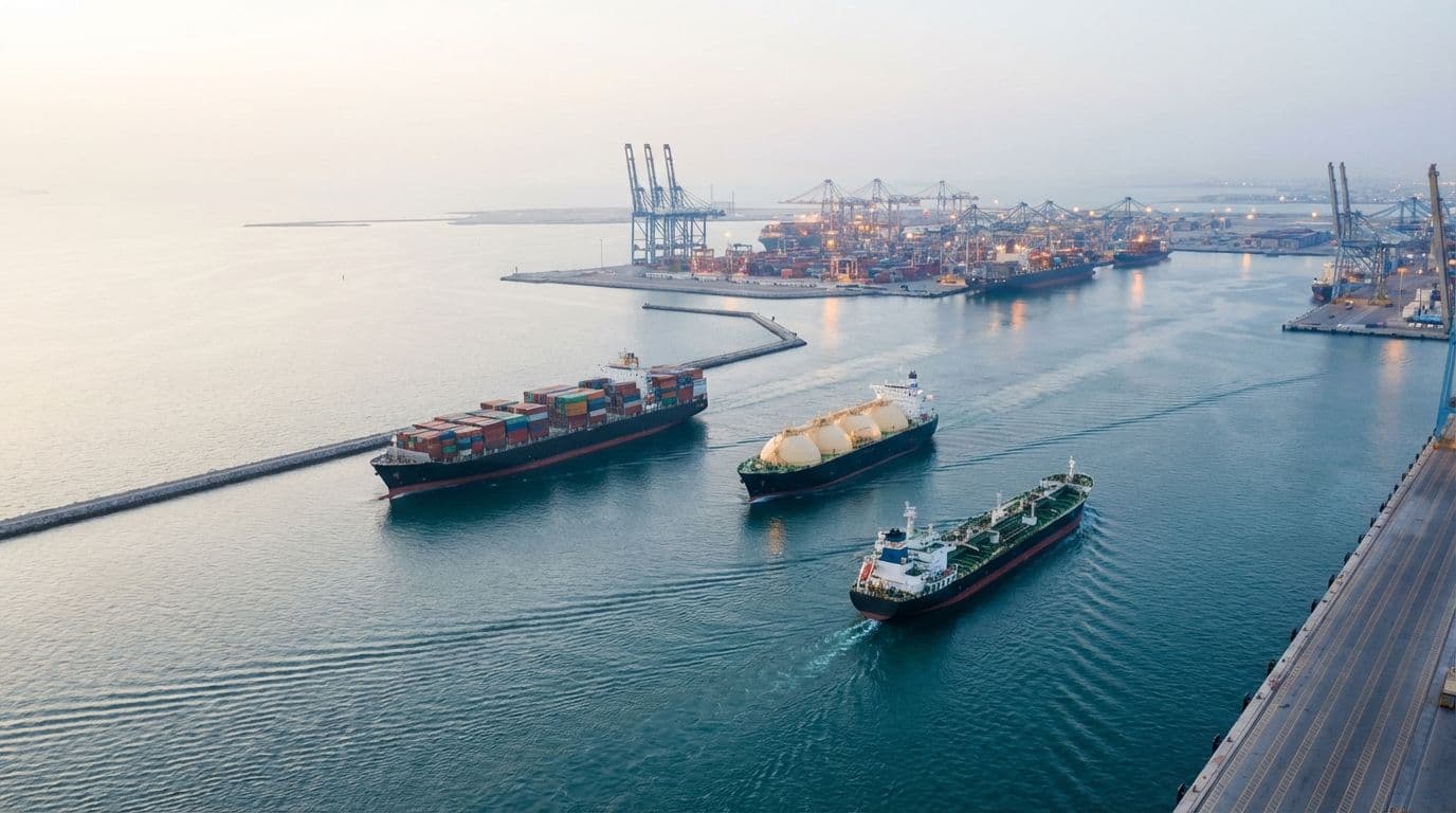 Freight market dashboard with tanker lane markers.